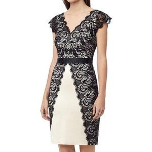 REISS Black and White Lace Dress